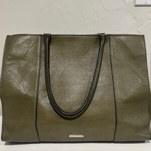 Rebecca Minkoff MAB Tote in Olive Green Leather Shoulder Bag 13.5”x11”x5”